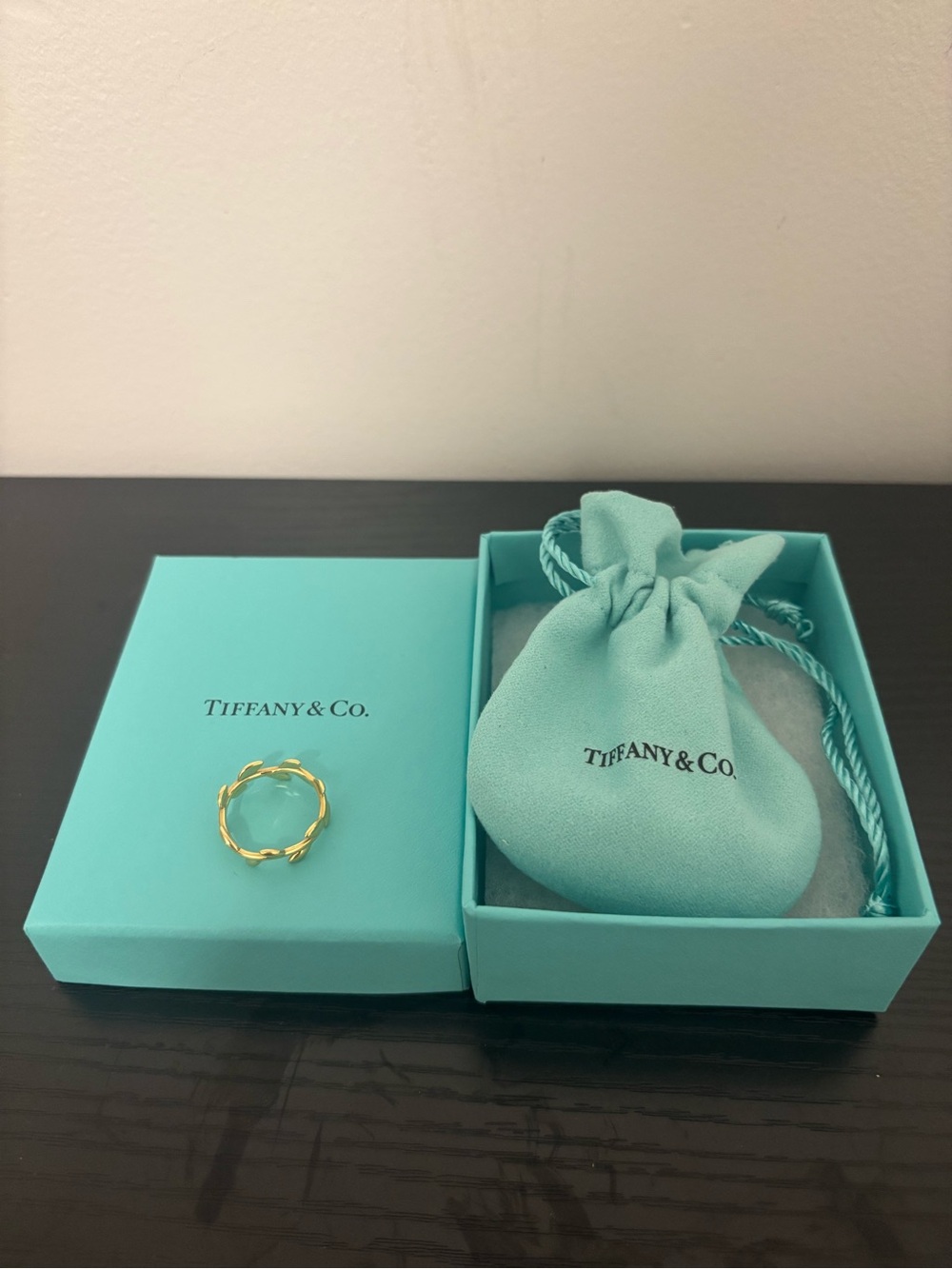 Tiffany & Co. 18K Yellow Gold Paloma Picasso Olive Leaf Narrow Band Ring